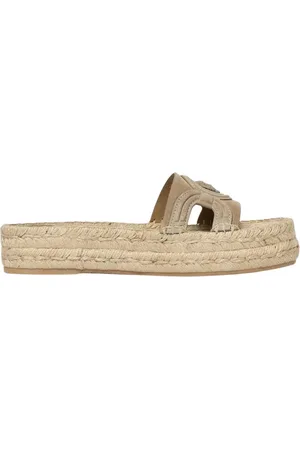 VERSACE Sliders, female, , Size: 8 1/2 US Platform Sandals with CutOut Detail
