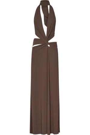 Amazuìn Maxi Dresses, female, , Size: ONE SIZE Halterneck Dress with Cut-outs