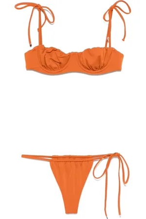The Attico Bikinis, female, , Size: S Pumpkin Beachwear with Side-Tie Bottoms