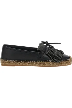Brunello Cucinelli Espadrilles, female, , Size: 9 US Leather Fringe Espadrille Flats