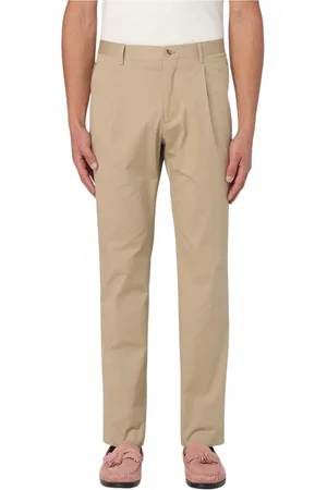 Etro Straight Trousers, male, , Size: L Blue Pleated Trousers Zip Pockets