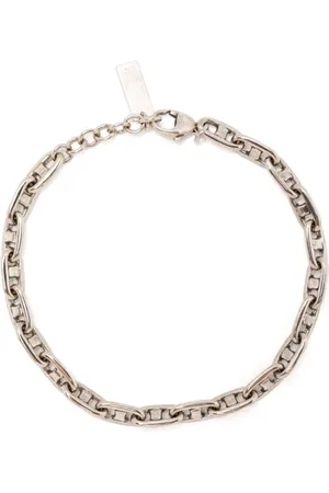 Saint Laurent Bracelets, male, , Size: L Silver Gourmette Bracelet