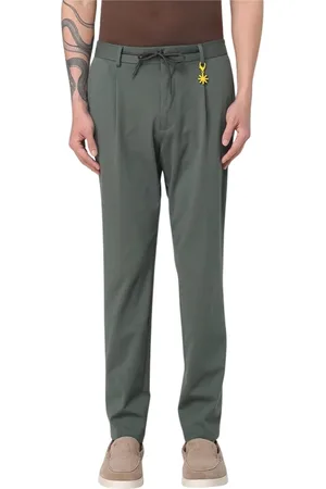 Manuel Ritz Slim-fit Trousers, male, , Size: 3XL Blue Pleated Drawstring Trousers
