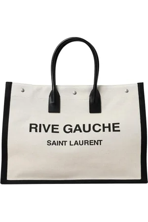 Saint Laurent Tote Bags, male, , Size: ONE SIZE Canvas Leather Tote Bag