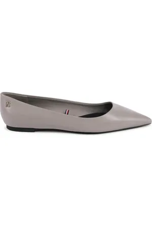 Tommy Hilfiger Ballerinas, female, , Size: 6 US Grey Leather Ballerina Flats