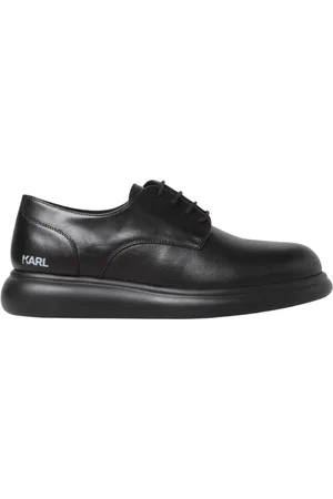 Karl Lagerfeld Laced Shoes, male, , Size: 10 US Kkul001 Leather Derby Shoes