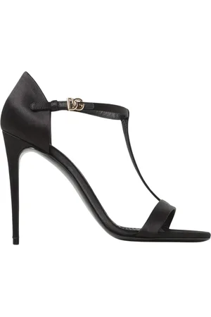Dolce & Gabbana High Heel Sandals, female, , Size: 10 US Satin T-Strap Heeled Sandals