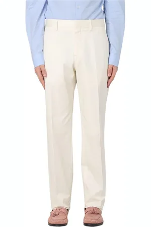 LARDINI Straight Trousers, male, , Size: XL White Tailored Pants for Men
