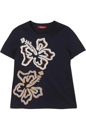 Max Mara T-Shirts, female, , Size: M Hibiscus Embroidered Sweater