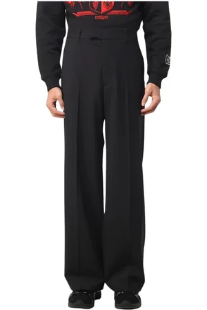 Msgm Wide Trousers, male, , Size: XL Modern Wool Trousers