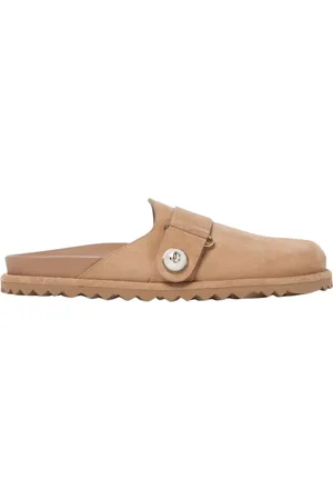 Jimmy Choo Mules, female, , Size: 11 US Suede Button Mules Elegant Flats