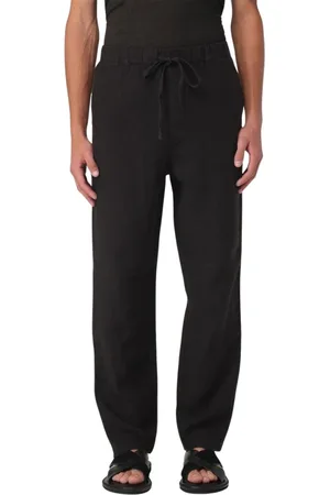 120% Lino Straight Trousers, male, , Size: S Linen Casual Pants