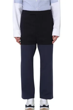 Thom Browne Straight Trousers, male, , Size: L Color Block Pants