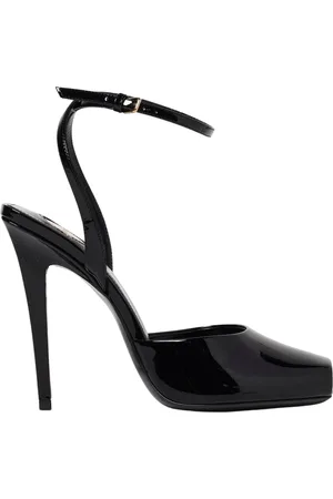 Saint Laurent High Heel Sandals, female, , Size: 9 US Burgundy Patent Heeled Sandals