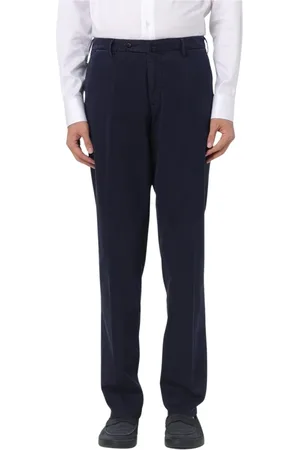 LUIGI BIANCHI MANTOVA Straight Trousers, male, , Size: L Cotton Pants Stylish Comfortable
