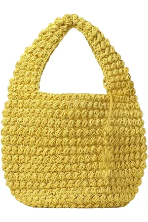 J.W.Anderson Tote Bags, female, , Size: ONE SIZE Crochet Raffia Shoulder Bag