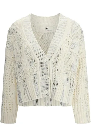 ERMANNO SCERVINO Cardigans, female, , Size: M Crystal-Embellished Knit Cardigan