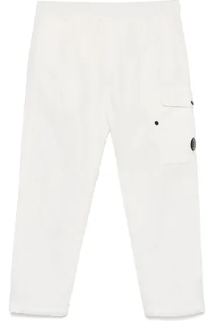 C.P. Company Straight Trousers, male, , Size: L Regular Fit Cotton Linen Pants