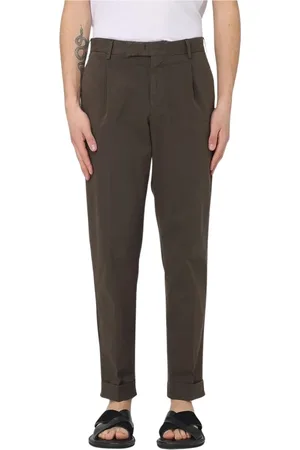 PT Torino Slim-fit Trousers, male, , Size: L White Cotton Straight Leg Pants