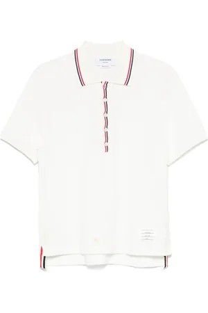 Thom Browne Polo Shirts, male, , Size: M Ribbed Sweater with Button Placket