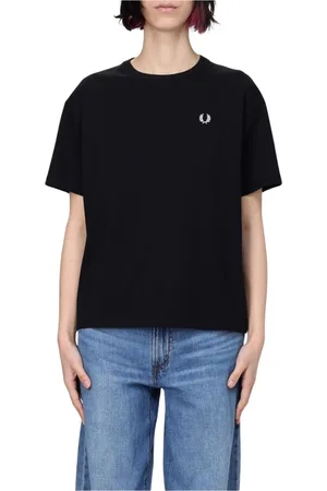 Fred Perry T-Shirts, female, , Size: S Cotton Crew Neck T-Shirt