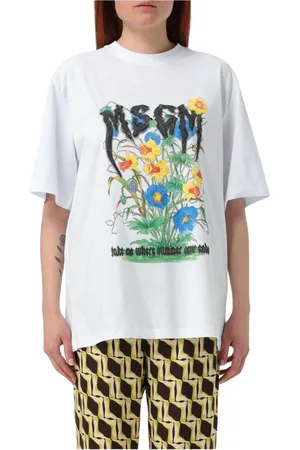 Msgm T-Shirts, female, , Size: S Summer Floral Tee for Women