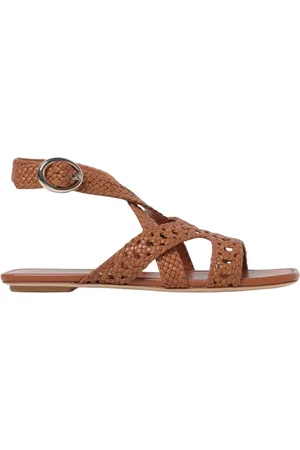 Stuart Weitzman Flat Sandals, female, , Size: 10 US Leather Flat Shoes