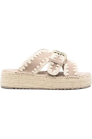 Mou Sliders, female, , Size: 10 US Leather Sandals with Rubber Sole