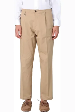 Paolo Pecora Straight Trousers, male, , Size: L Blue Relaxed Fit Chinos Pants