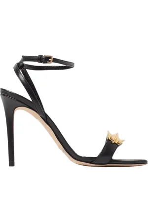 Elisabetta Franchi High Heel Sandals, female, , Size: 8 US Heeled Sandals with Gold Accents