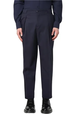 Manuel Ritz Suit Trousers, male, , Size: S Pleated Cotton Trousers