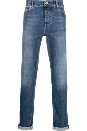 Brunello Cucinelli Slim-fit Jeans, male, , Size: 3XL Mid-Rise Straight-Leg Jeans