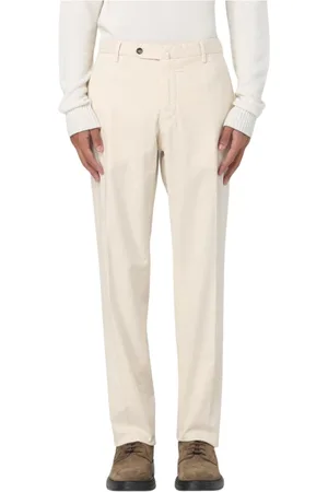 LUIGI BIANCHI MANTOVA Straight Trousers, male, , Size: 2XL Elegant Green Cotton Pants