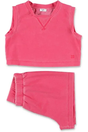 Il gufo Sets, female, , Size: 10 Y Fuchsia Overall Set with Washed Effect