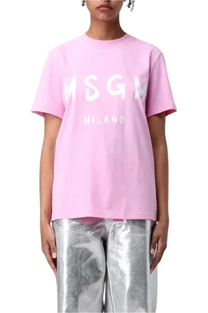 Msgm T-Shirts, female, , Size: XS Milano Logo Tee Shirt