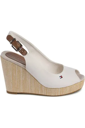Tommy Hilfiger Wedges, female, , Size: 9 US Wedge Shoes Leather-Cotton Blend