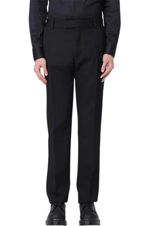 Alexander McQueen Suit Trousers, male, , Size: XL Tapered-Leg Pants with Belt Loops