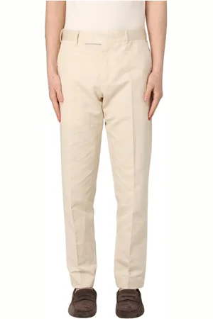 PT Torino Suit Trousers, male, , Size: L Sand Classic Straight-Leg Chinos