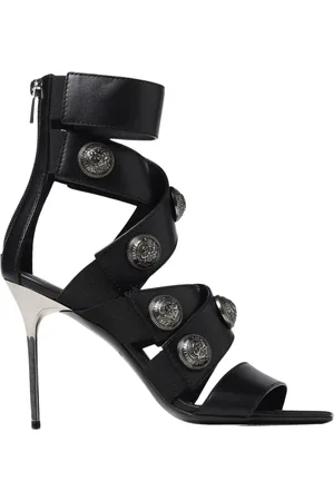 Balmain High Heel Sandals, female, , Size: 8 1/2 US ButtonEmbellished Heels