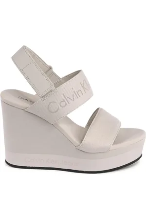Calvin Klein Wedges, female, , Size: 10 US Nylon Wedge Sandals