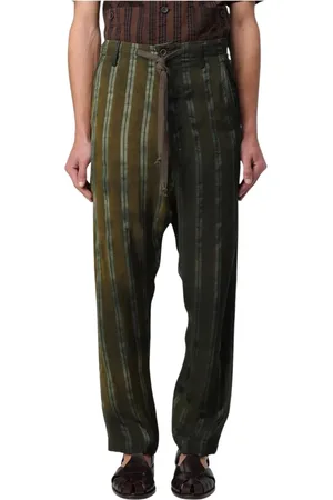 UMA WANG Straight Trousers, male, , Size: M Stylish Striped Trousers