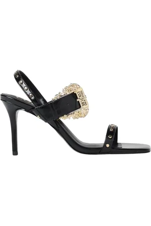 VERSACE High Heel Sandals, female, , Size: 7 US Leather High Heel Sandals