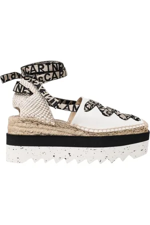 Stella McCartney Wedges, female, , Size: 7 US Black Lace-Up Espadrilles for Women