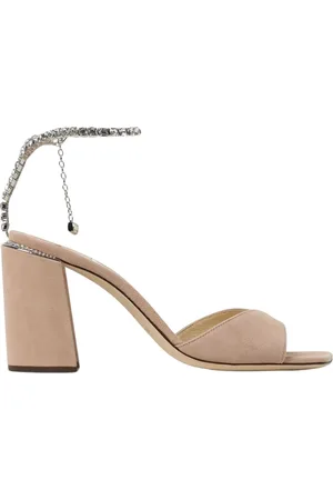Jimmy Choo High Heel Sandals, female, , Size: 7 US Suede Crystal Sandals