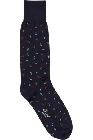 Paul Smith Socks, male, , Size: ONE SIZE Multicolored Script Crew Socks