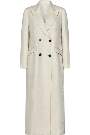 MASSIMO ALBA Double-Breasted Coats, female, , Size: M Double-Breasted Linen Coat