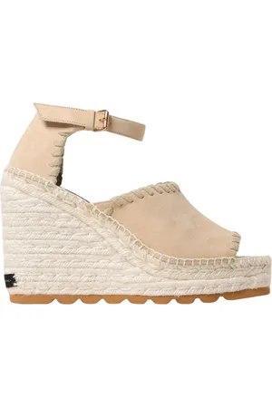Stella McCartney Wedges, female, , Size: 11 US Chic Espadrille Wedge Sandals with Buckle