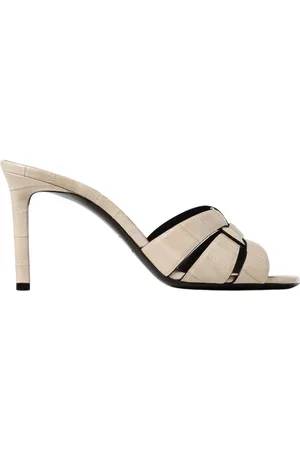 Saint Laurent Heeled Mules, female, , Size: 6 US Ice Leather Heeled Sandals