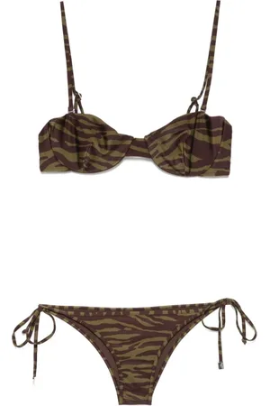 The Attico Bikinis, female, , Size: XS Chic Green Brown Swimwear Ss25