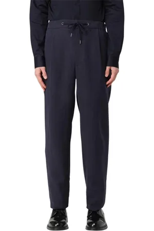 Giorgio Armani Straight Trousers, male, , Size: M Linen Casual Trousers
